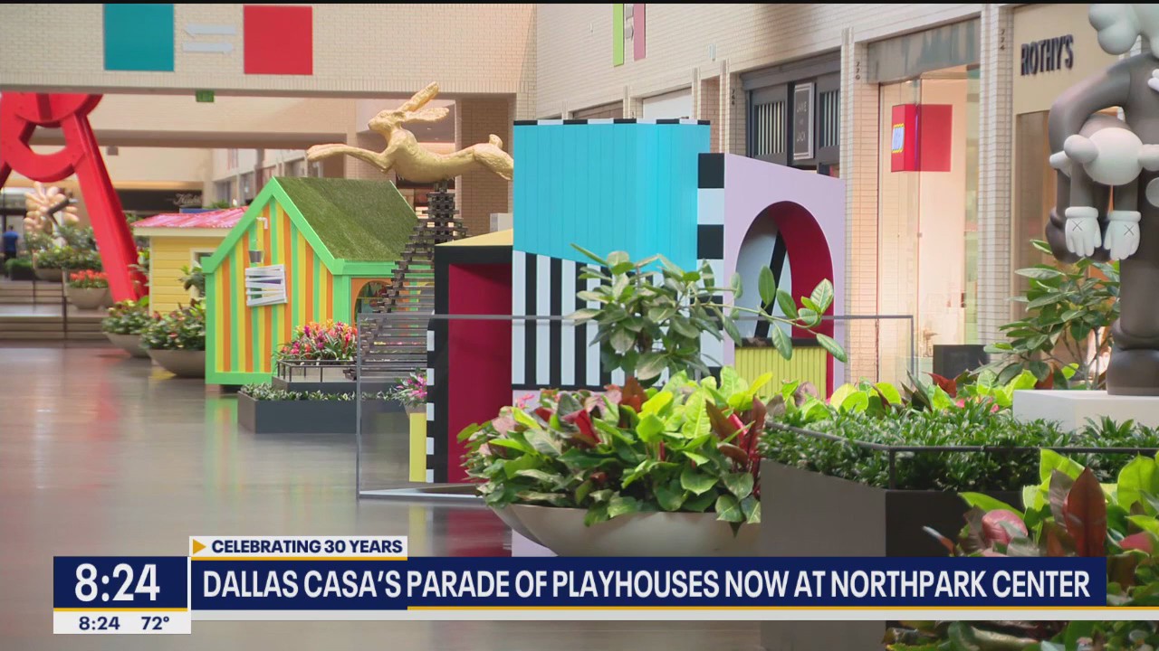 Playhouses on display at NorthPark Center