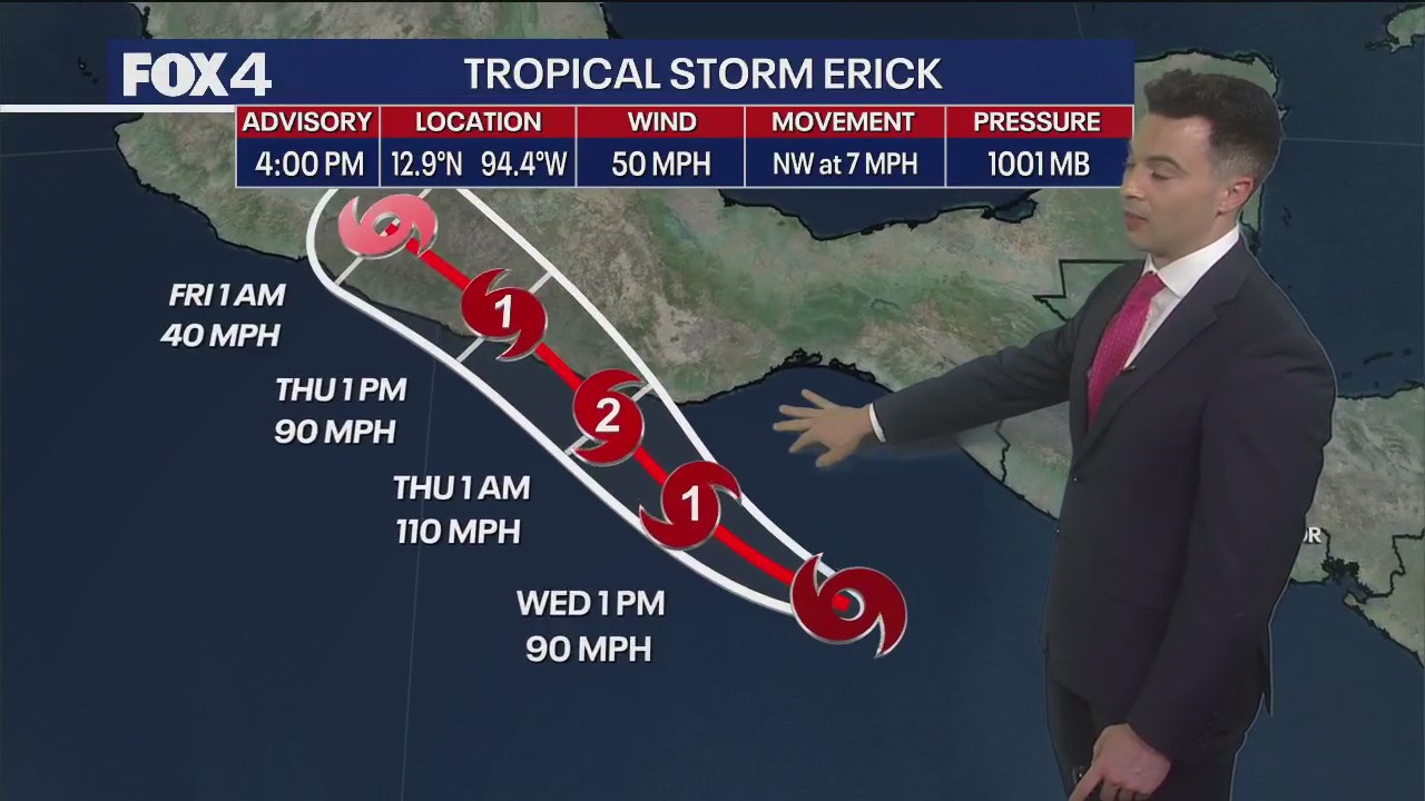 Tropical Storm Erick could become hurricane: Forecast