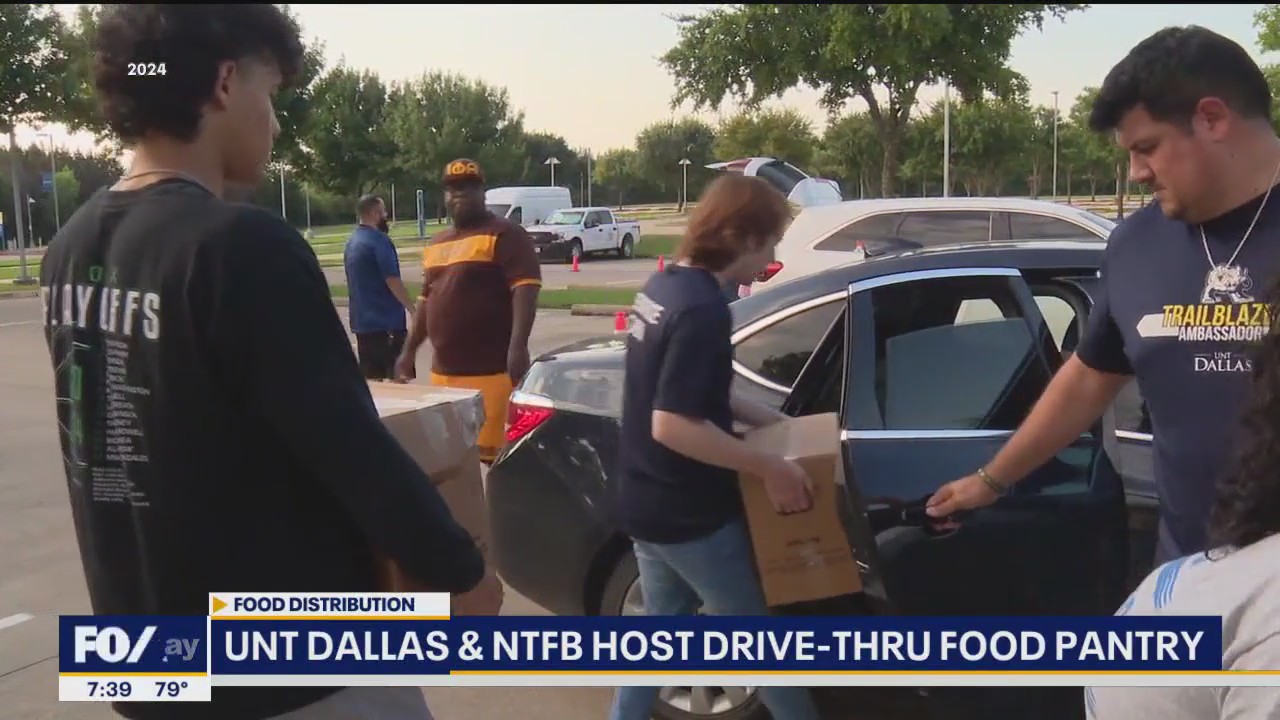 UNT Dallas & NTFB host drive-thru food pantry