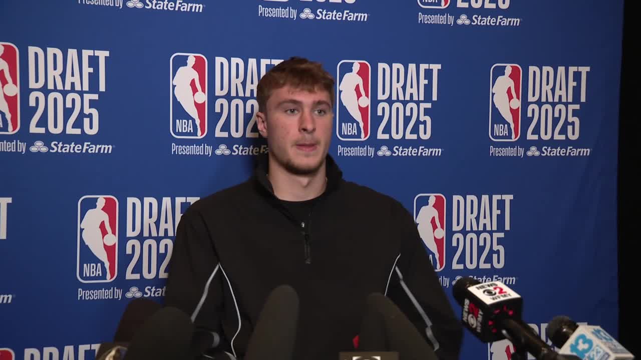 Cooper Flagg talks to media ahead of NBA Draft
