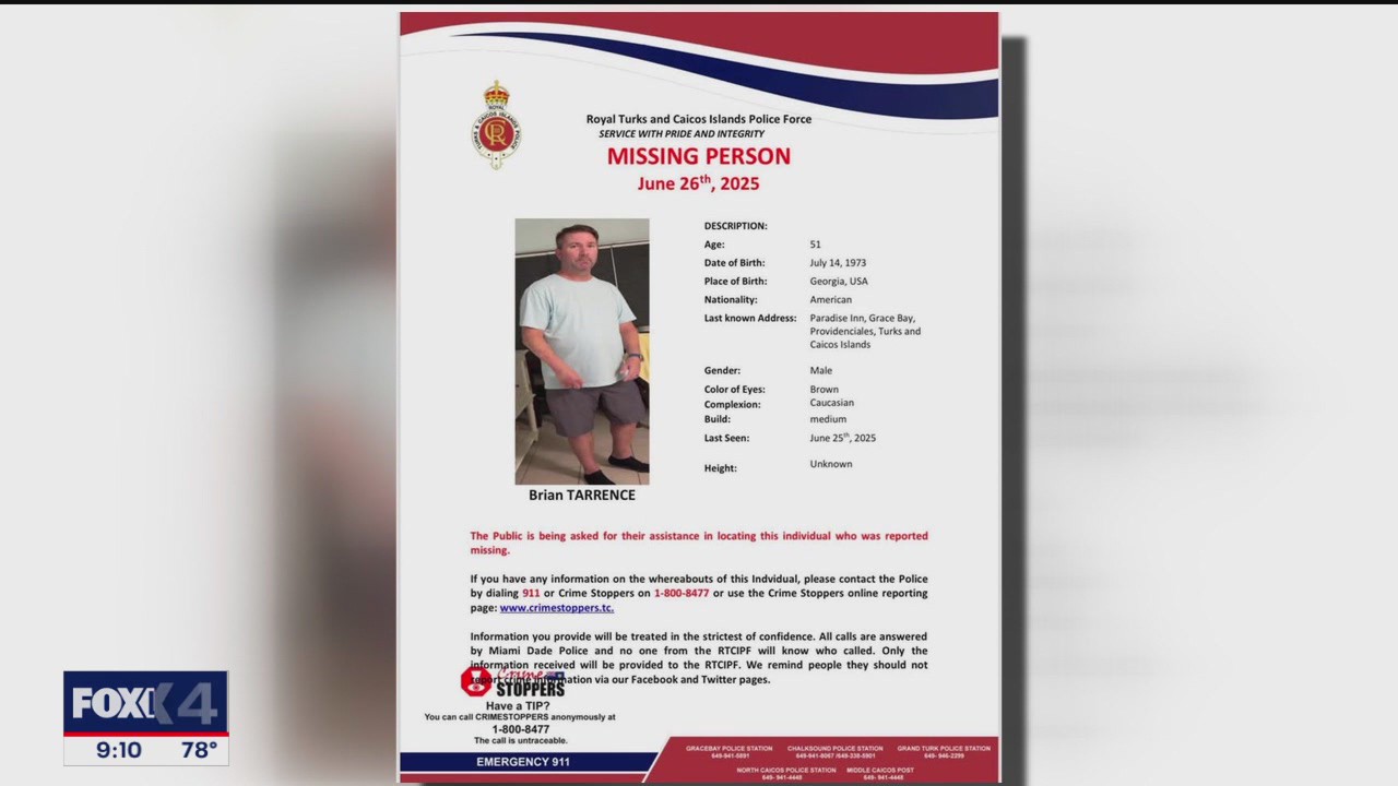 Missing person vanishes in Turks and Caicos