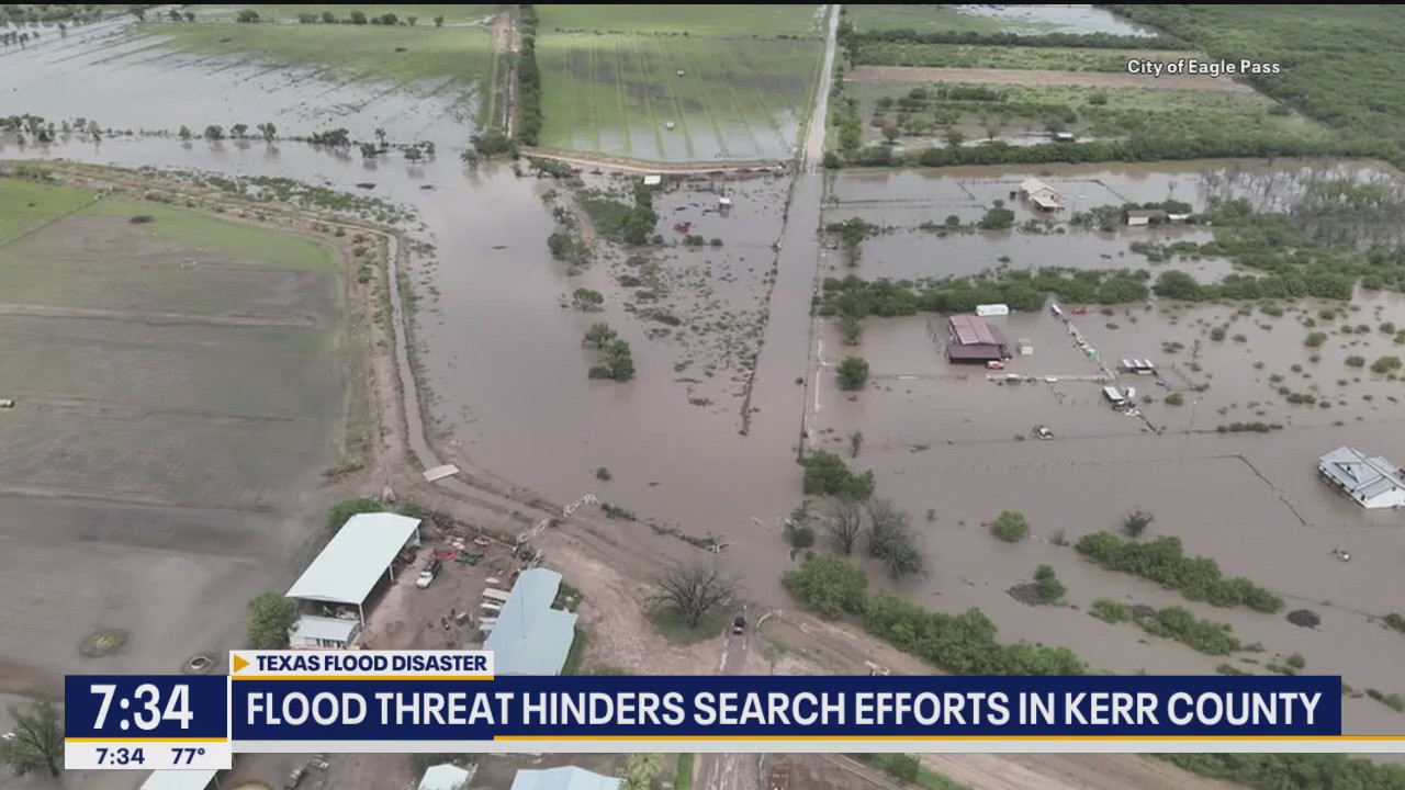Flood threat hinders search efforts in Kerr County
