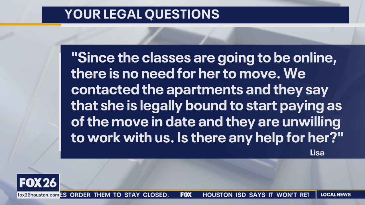 Your Legal Questions - Time off, apartment lease, child withdrawn from school