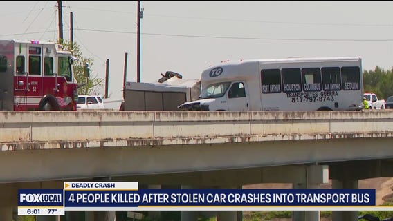 4 people killed after stolen car crashed into bus