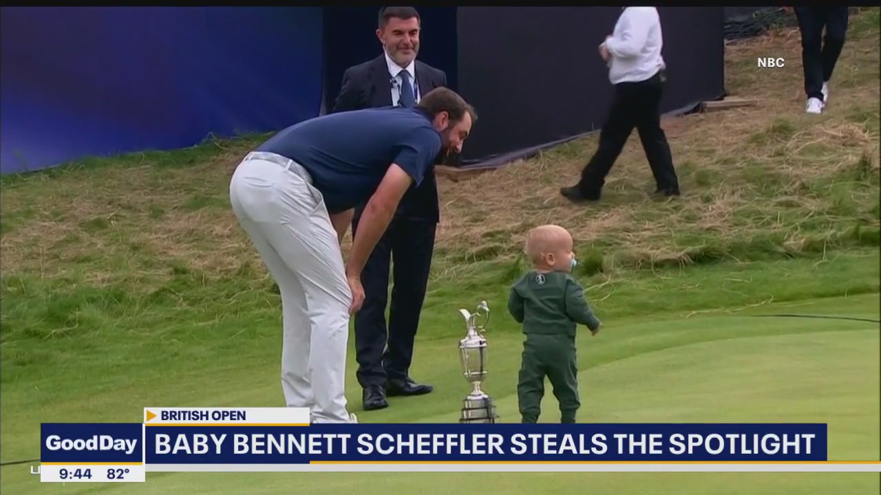 Baby Bennett Scheffler steals the spotlight at The Open