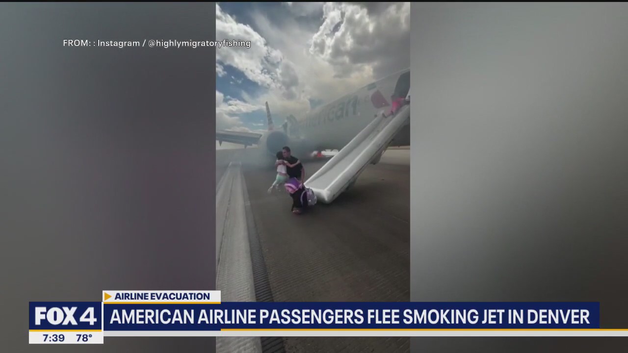 American Airlines passengers escape smoking plane