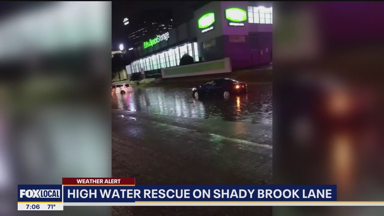 Woman stuck in high water during Dallas storms