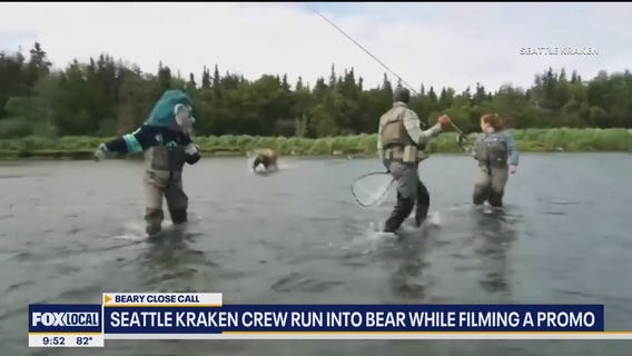 Bear charges at Seattle Kraken while filming promo