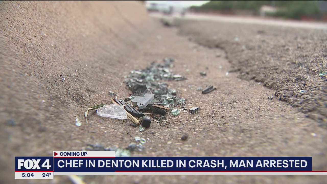 Denton chef killed in car crash, suspect arrested