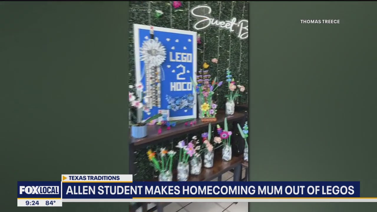 Allen student makes homecoming mum out of Legos
