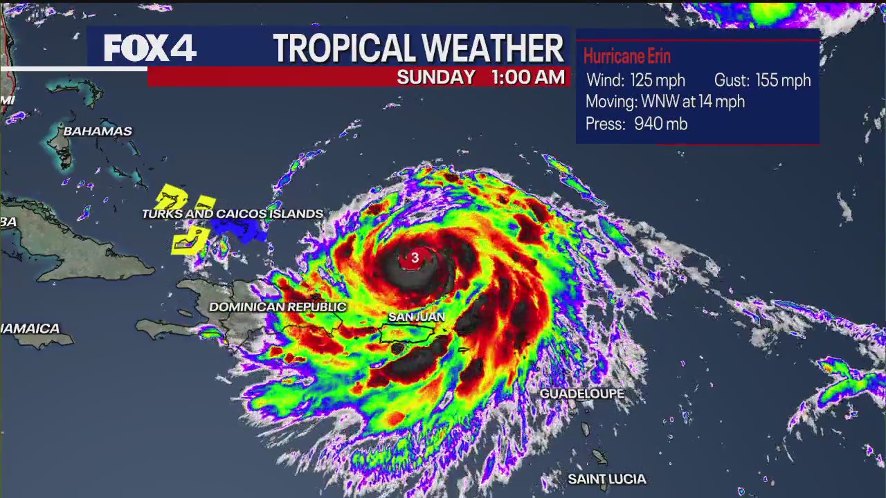 Dallas weather: Sunday update on Hurricane Erin