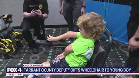 Tarrant County Deputy gifts wheelchair to young boy
