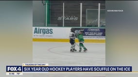 6-year-old hockey players fight on ice