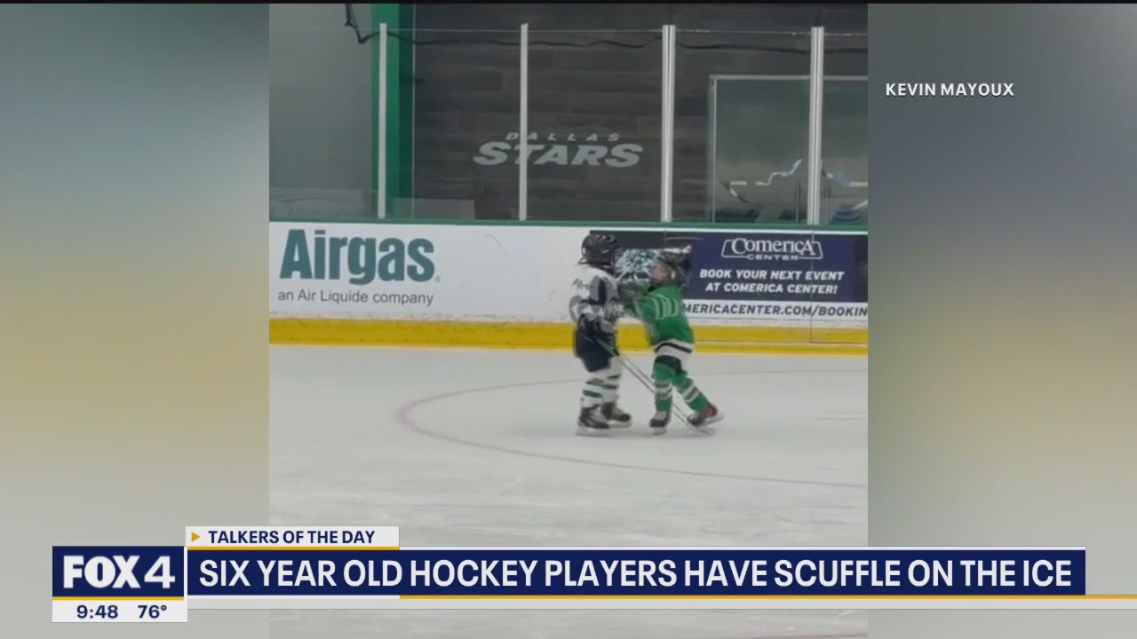 6-year-old hockey players fight on ice