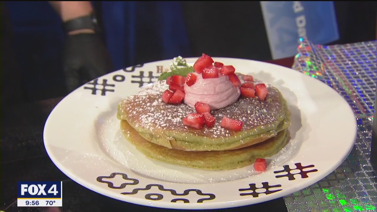 Strawberry matcha pancakes from Hash Kitchen