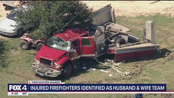 Husband and wife injured as firetruck rolls over