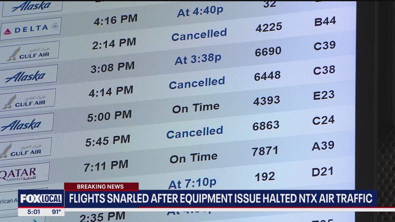 Equipment issue stops air traffic in North Texas