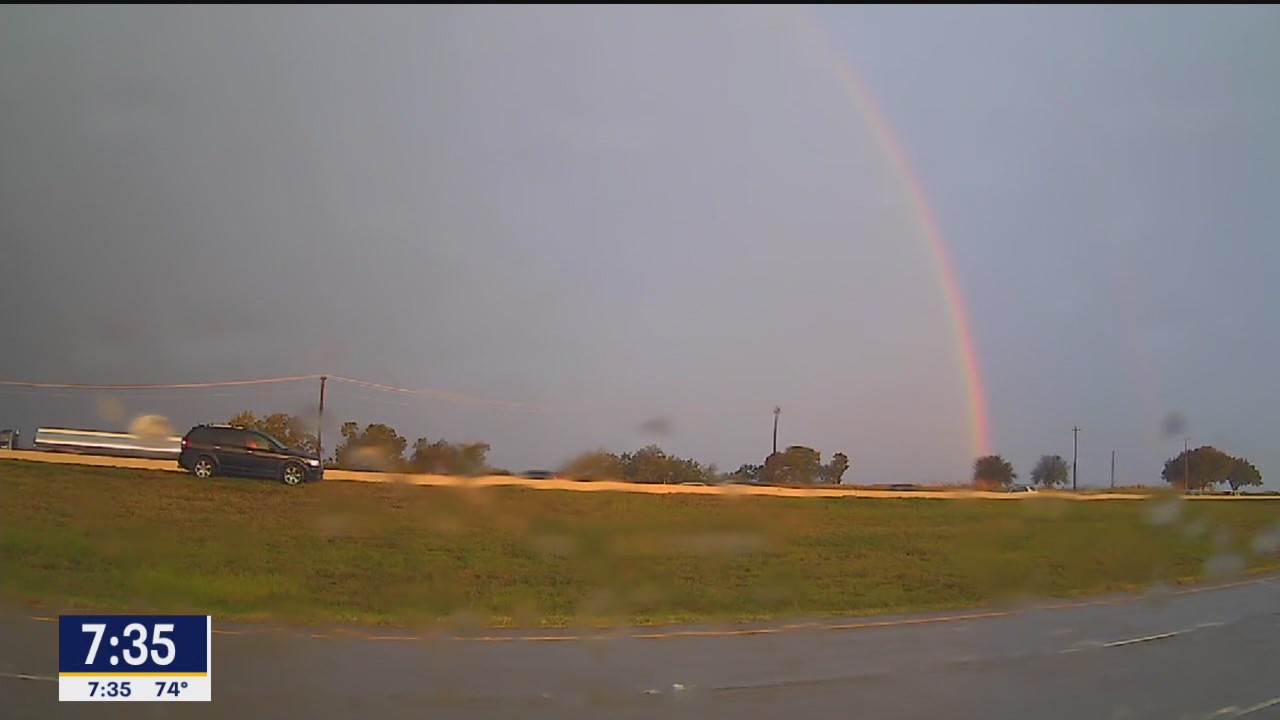 Double rainbow appears after severe storms in NTX