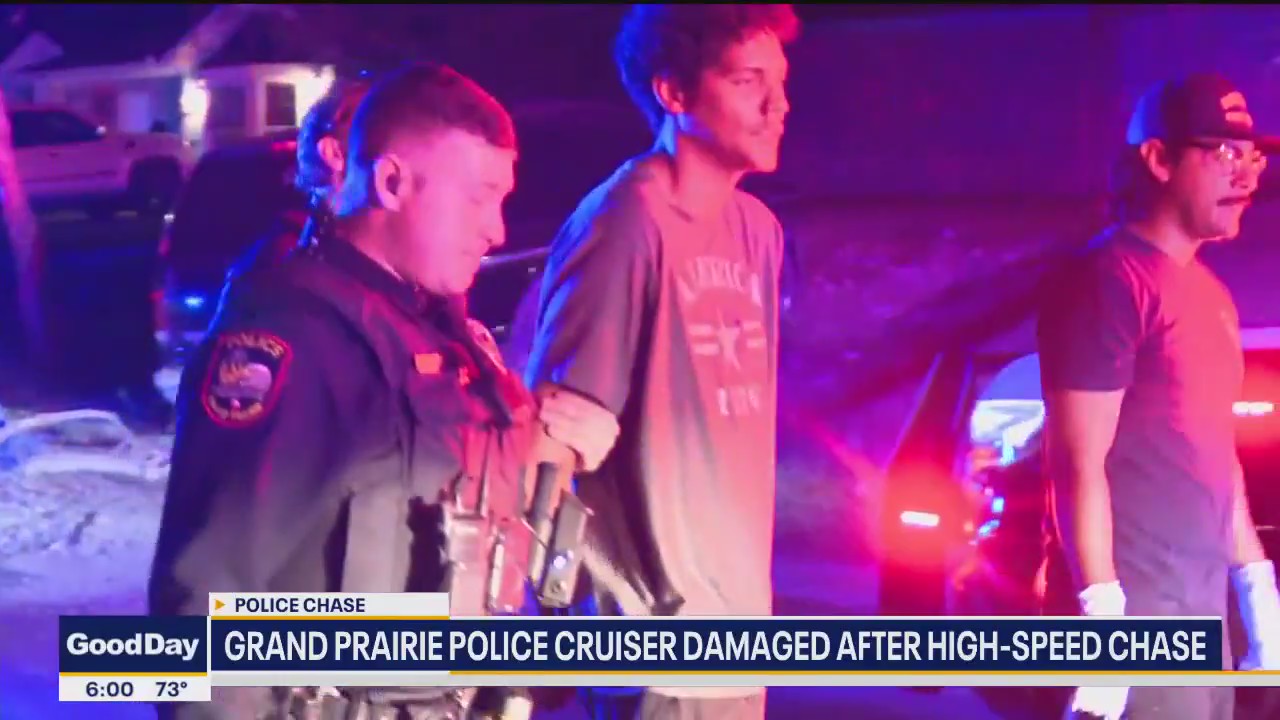 Grand Prairie police car damaged after chase reaches 110mph | FOX 4 ...