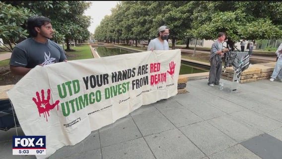 UTD students rally and demand sever ties with Israel