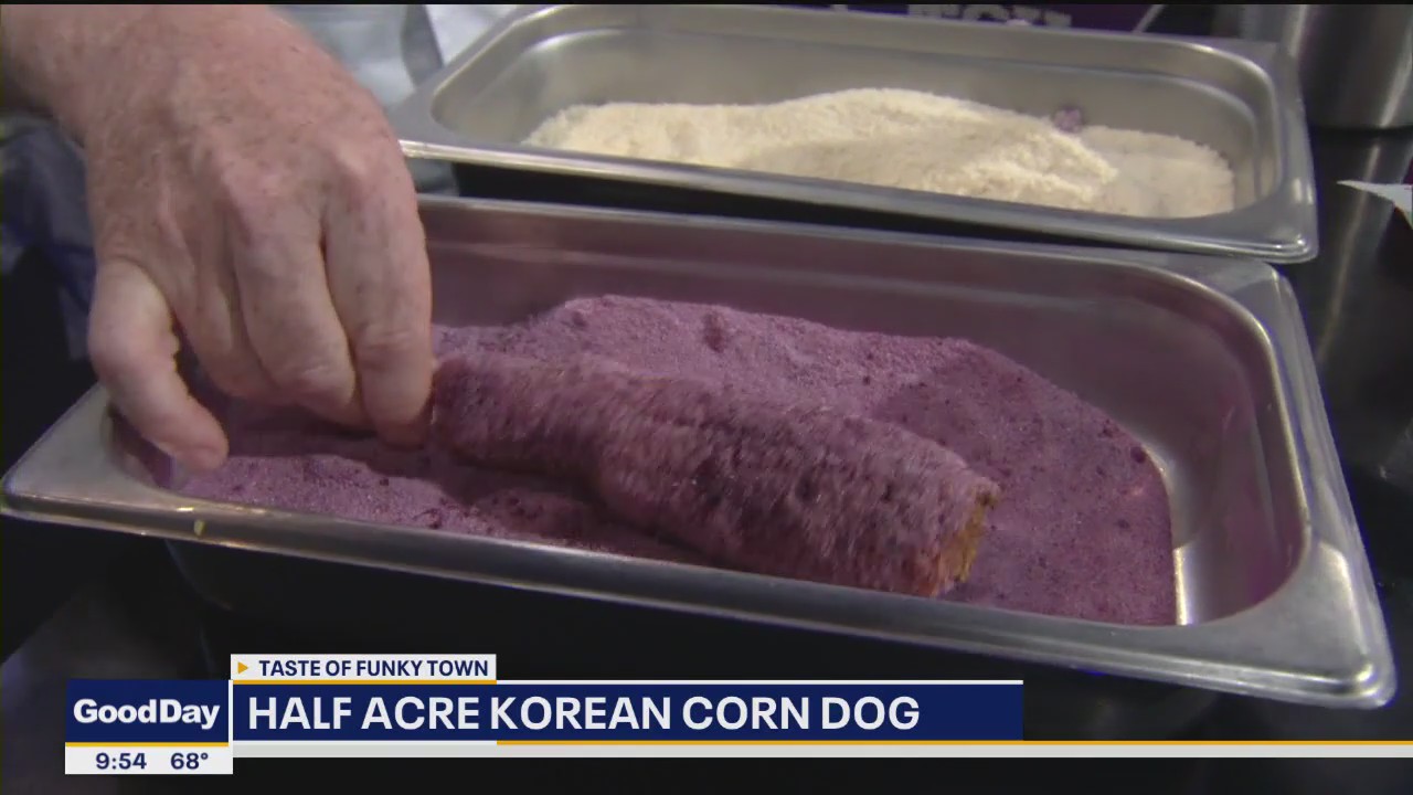 Taste testing TCU's viral purple corny dog