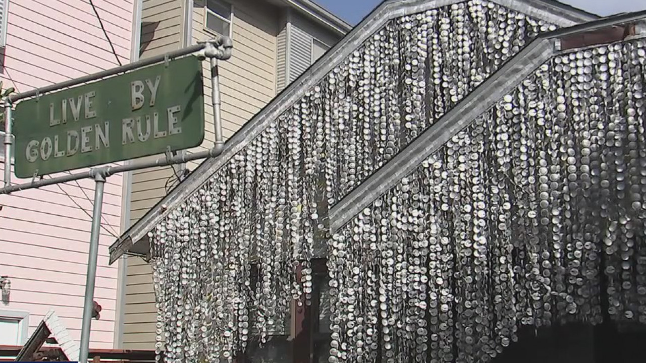 Checking out the Beer Can House