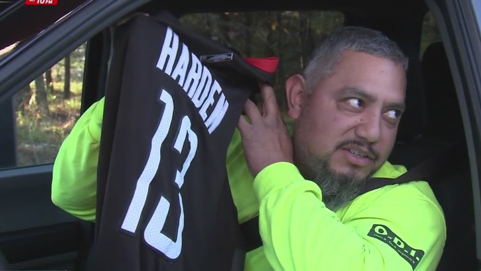 Local car wash owner offering a free car wash for James Harden gear