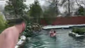 VIDEO: Texas backyard polar plunge