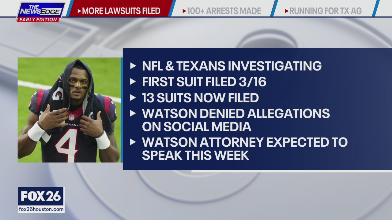 More lawsuits filed against Texans QB Deshaun Watson