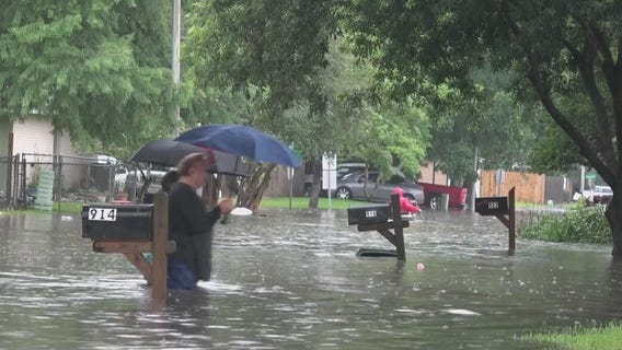 Galveston County residents describe heavy flooding in their community.