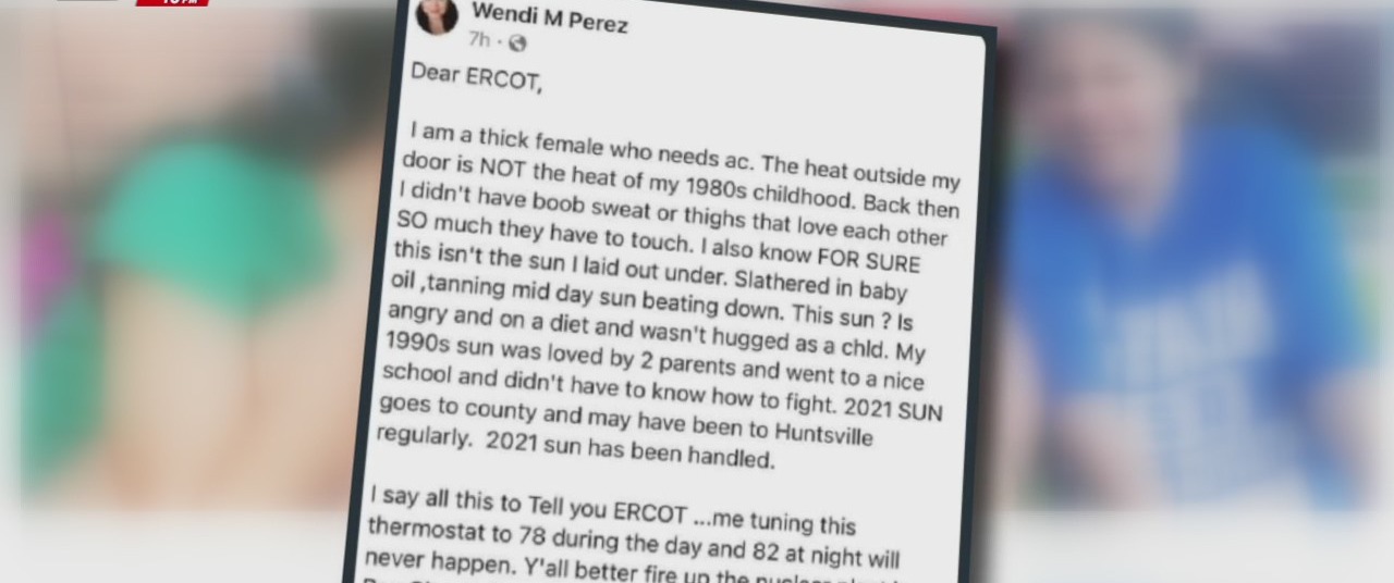 Houston mother fires off stern, yet funny Facebook post to ERCOT amid conservation tips