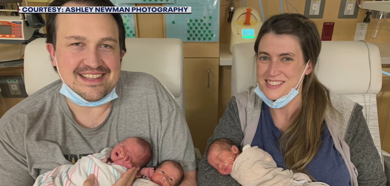 Houston-area dad celebrates first father's day with his newborn triplets