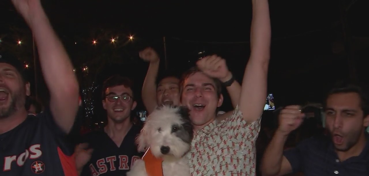 Excitement and cheers at Astros ALCS Game 1 watch party in Kirby