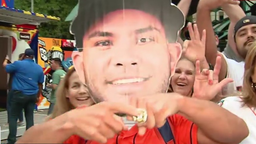 Fans gathering at Street Fest to support the Astros during World Series