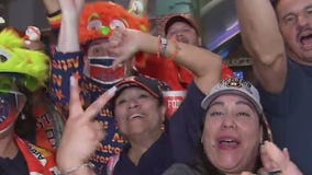 Astros fans cheering an electrifying comeback in Game 2 of the World Series