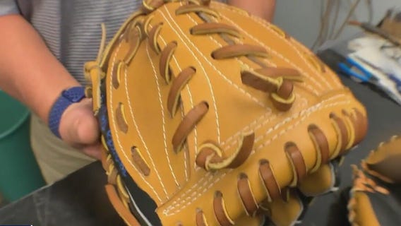 Houston man creating custom made ball gloves for sports players