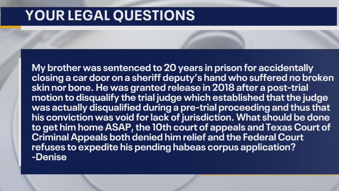 Your Legal Questions: Immigration question; granted release; mail truck crash