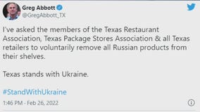 Gov. Abbott calls on Texas retailers to remove Russian products from shelves