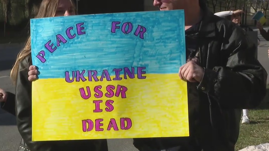 Prayer and peace rally held outside Consulate General of The Russian Federation in Houston