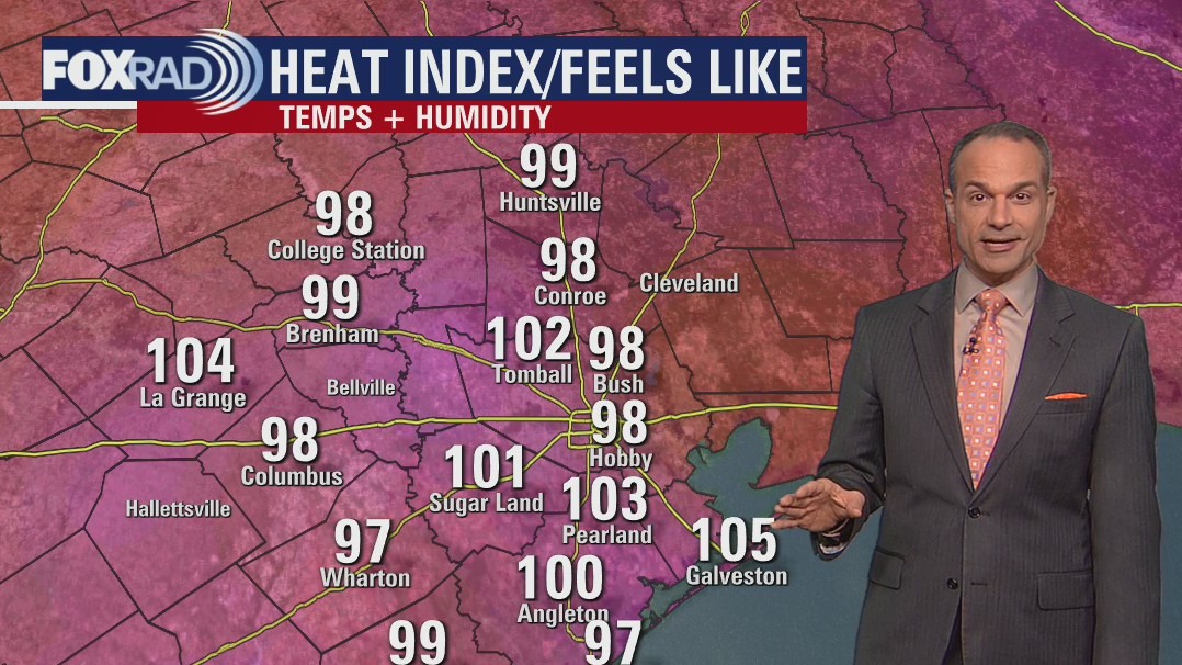 Heat index continues to be hot and humid