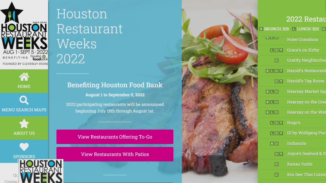Houston Restaurant Weeks menus go live ahead of it's return Aug. 1