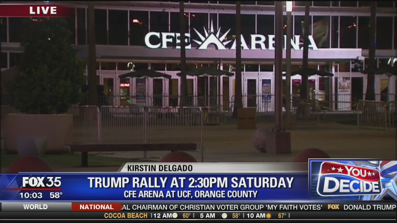Donald Trump holding rally at UCF on Saturday