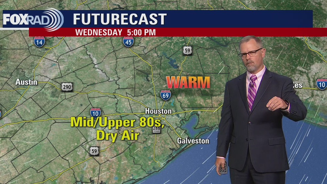 Expect a warm and dry Tuesday afternoon in the upper 80s