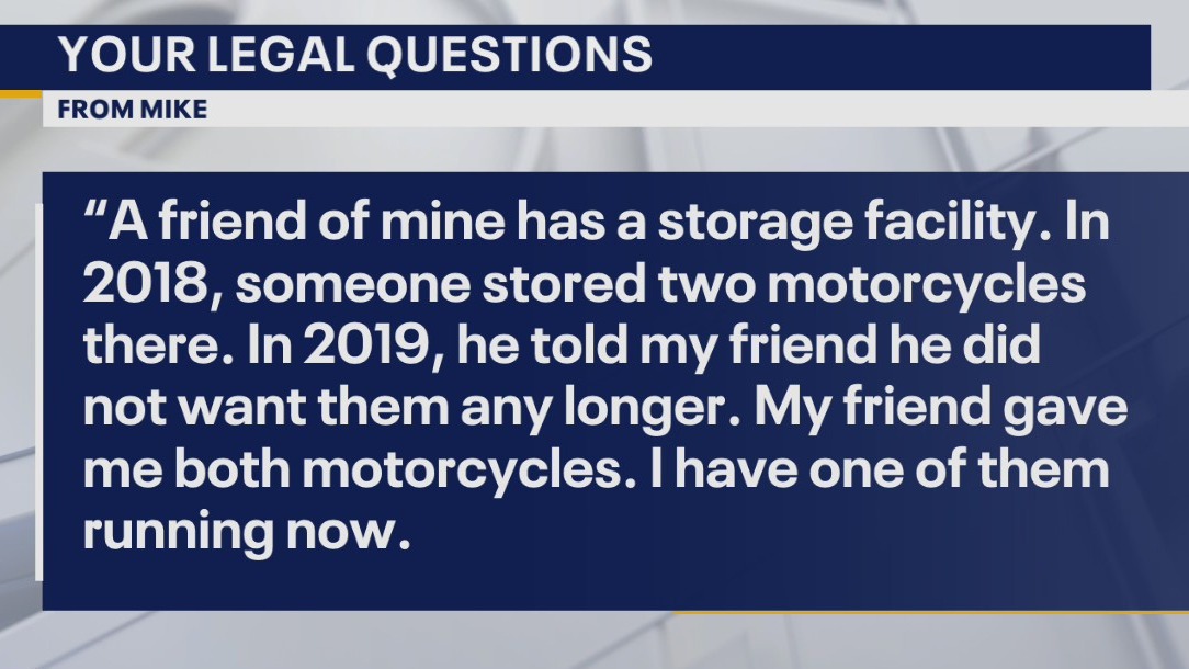 Your Legal Questions: Insurance provider directory; title for abandoned motorcycles; dropping charges