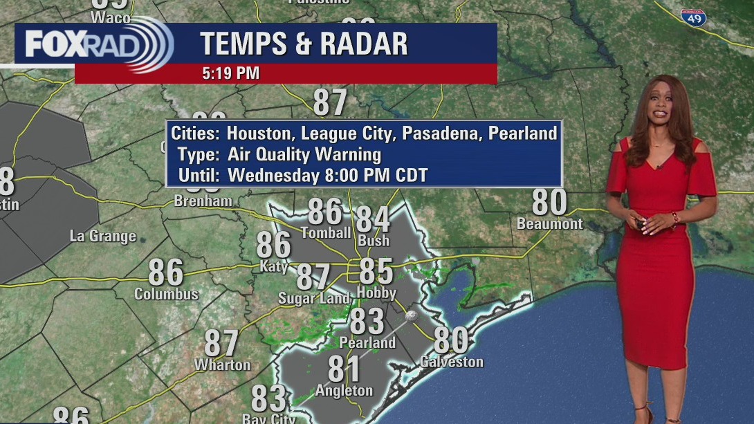 Humidity increases going into Tuesday evening, cold front ushering in