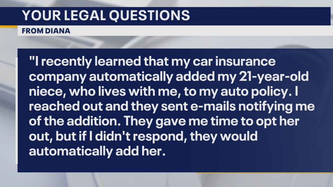 Your Legal Questions: Car insurance policy; identity used to open account; arrangements after death