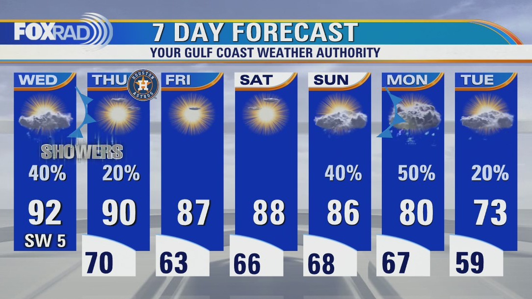 Mild morning with patchy fog, warm Wednesday afternoon with isolated showers