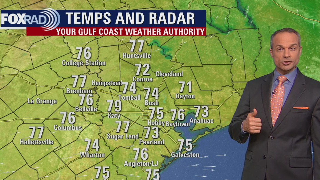 Warm and breezy Thursday afternoon in the mid 70s