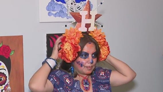 Astros 'Dia de los Muertos' head piece