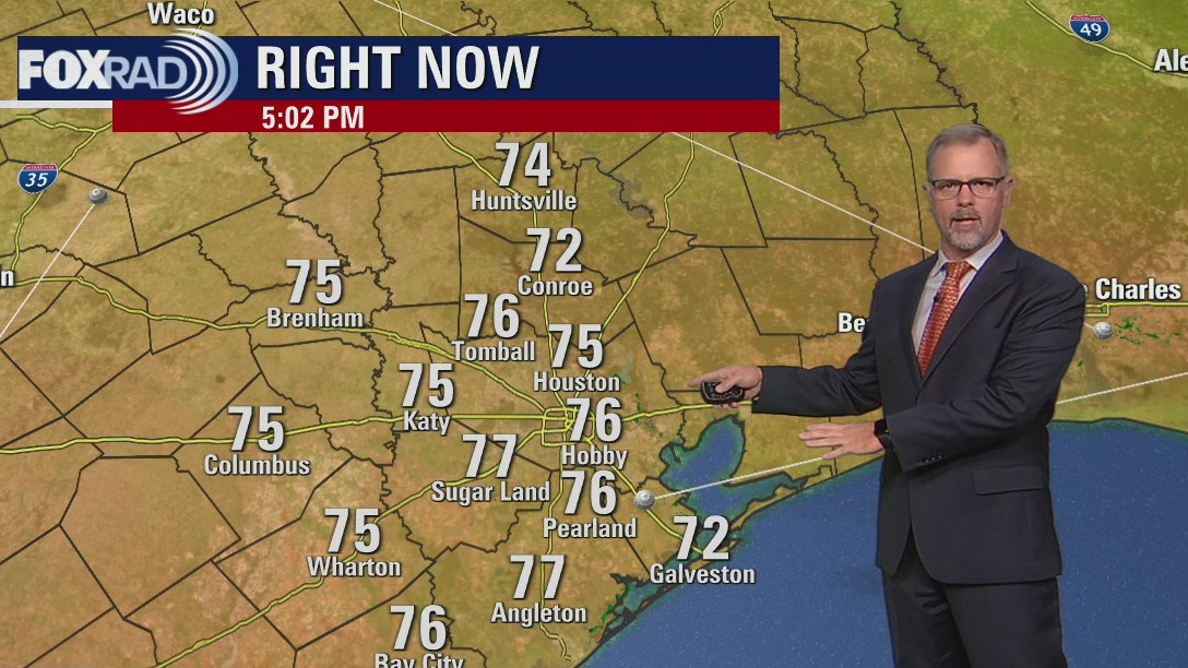 Warm, slight winds with temps in the 70s Sunday evening